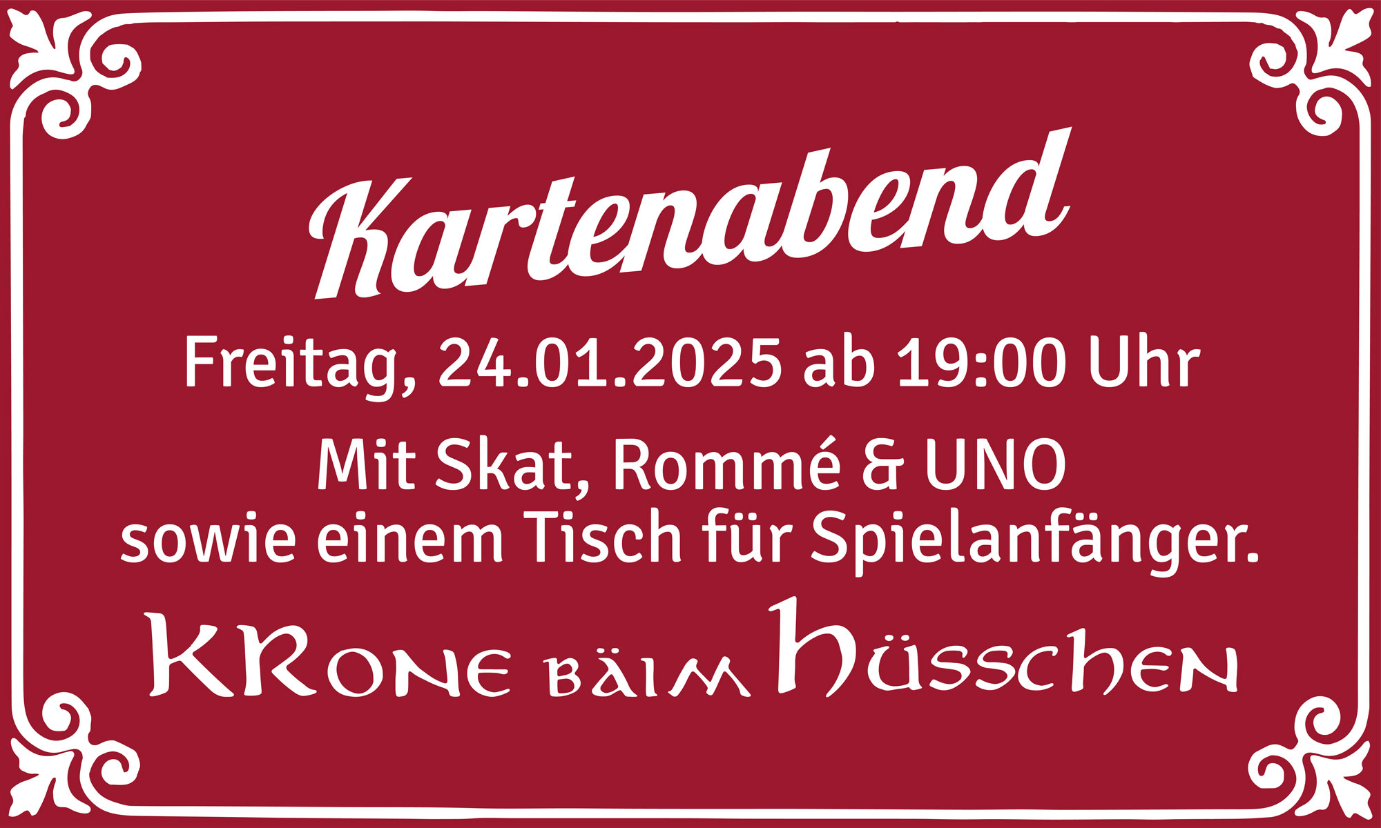 Kartenabend im „KRone Bäim Hüsschen“