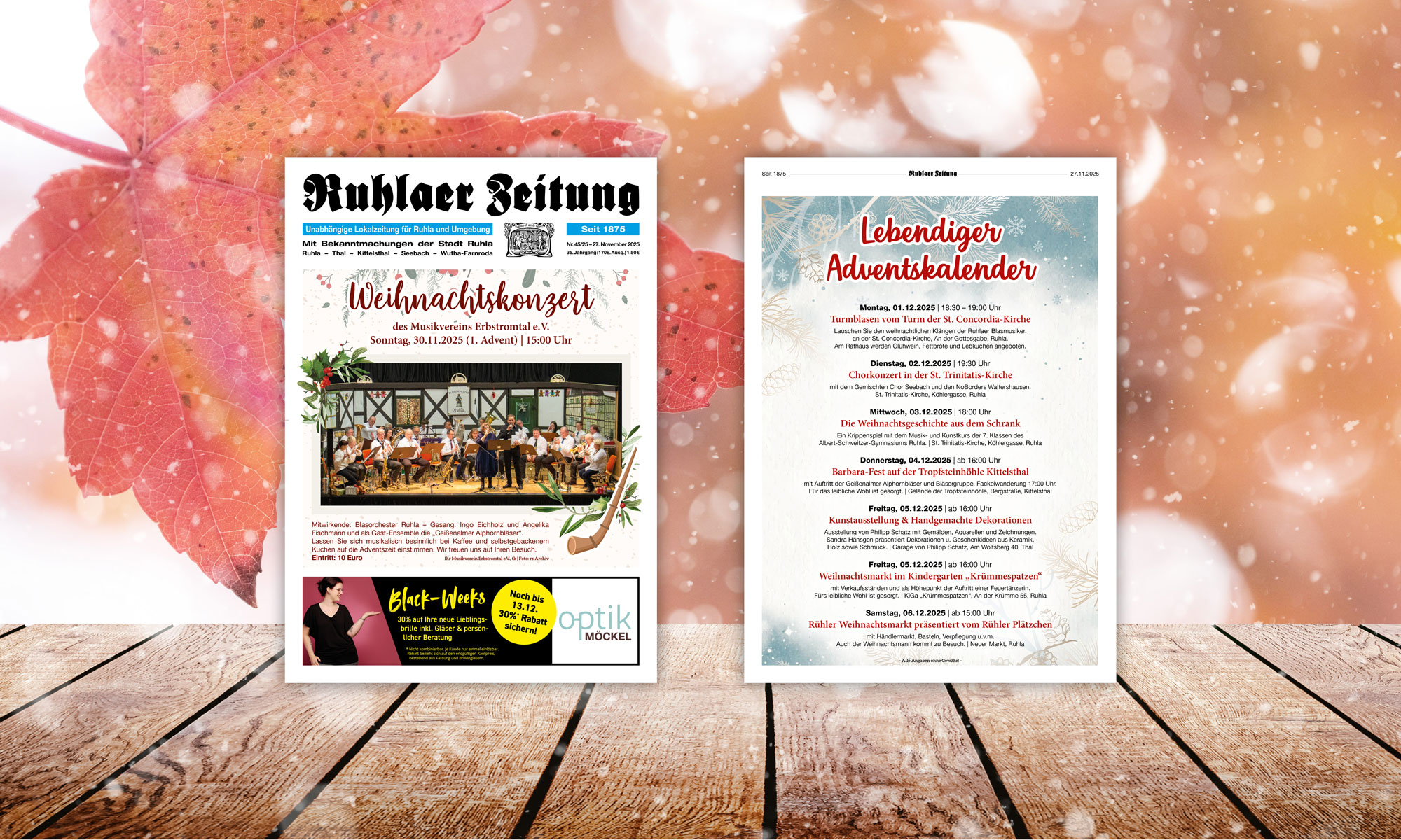 „Ruhlaer Zeitung“ Ausgabe 45/2025 <br>überall erhältlich