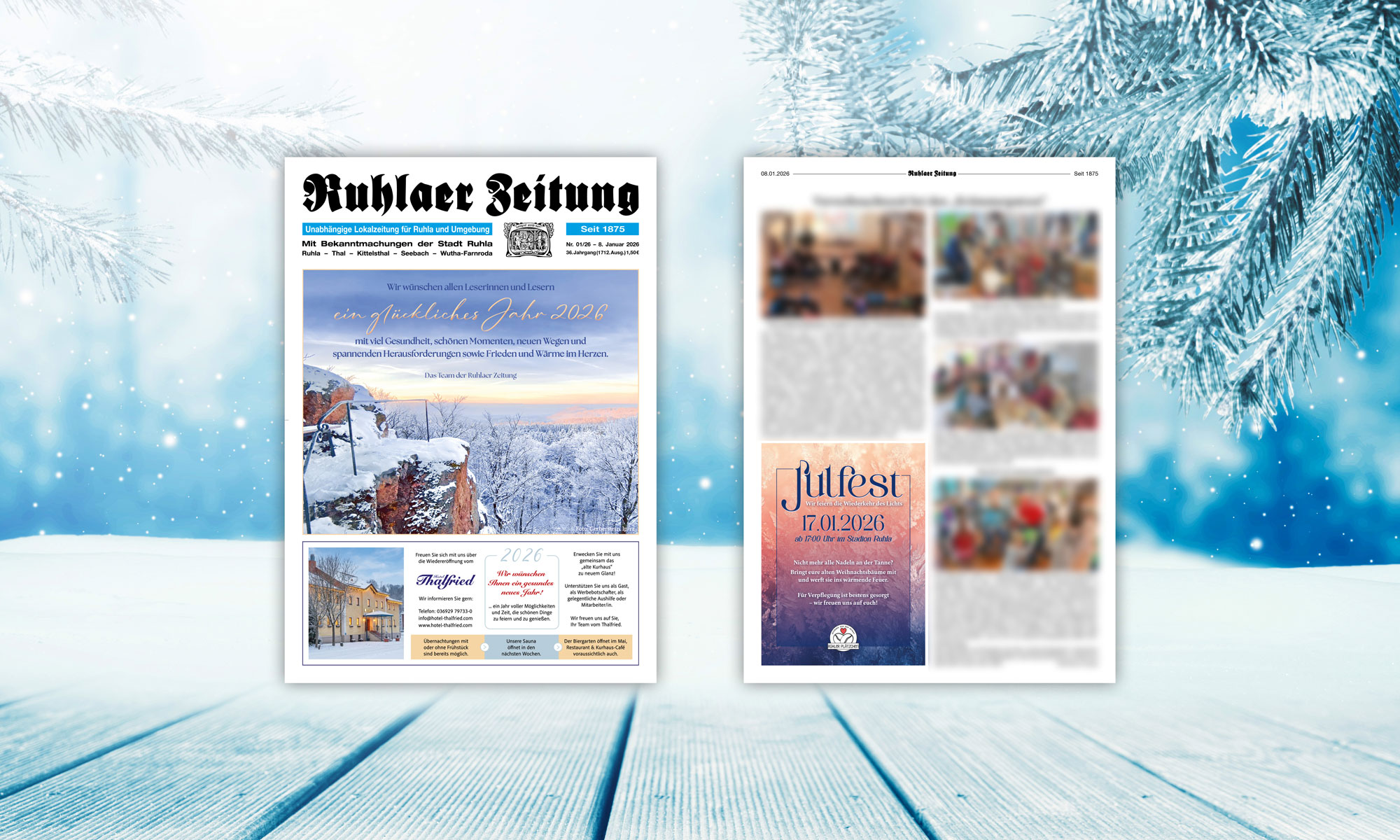 „Ruhlaer Zeitung“ Ausgabe 01/2026 <br>überall erhältlich