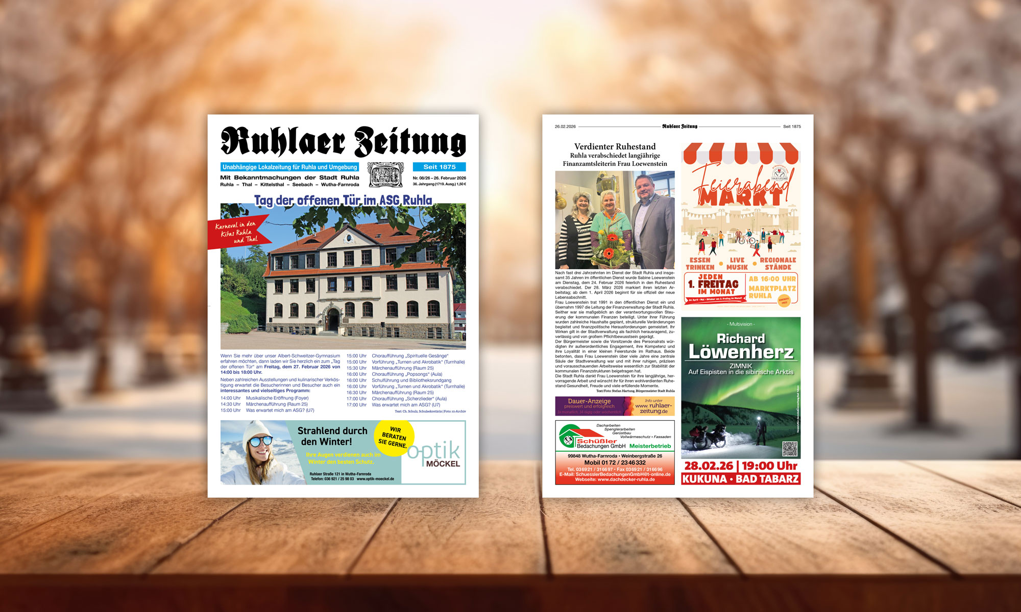 „Ruhlaer Zeitung“ Ausgabe 08/2026 <br>überall erhältlich